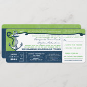 Hochzeitsticket Boarding Vintag mit UAWG Einladung (Vorne/Hinten)