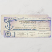 Hochzeitsticket Boarding Vintag mit UAWG Einladung (Vorne/Hinten)