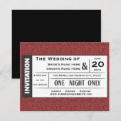 Hochzeitsticket! Einladung (Vorne/Hinten)