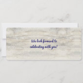 Hochzeitsticket für Navy Nautical Anchor Boarding Einladung (Rückseite)