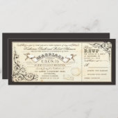 Hochzeitstickets für Jahrgänge mit eleganten Schnö Einladung (Vorne/Hinten)