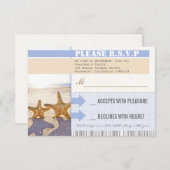 Hochzeitstickets für Strandsterne RSVP Karte (Vorne/Hinten)