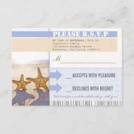 Hochzeitstickets für Strandsterne RSVP Karte