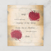 Hochzeitstiefel aus Rotem Herzen Tree auf Gold Ros Platzkarte (Außenseite Aufgefaltet)