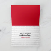 Hochzeitstiefel für Rose auf Pianokarte Karte (Innenseite)