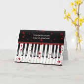 Hochzeitstiefel für Rose auf Pianokarte Karte (Gelbe Blume)