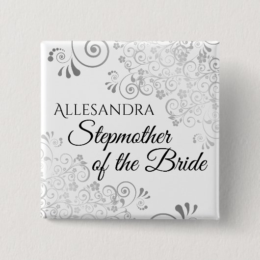Hochzeitstiefmutter des Braunamenstempels Silver Button (Vorderseite)