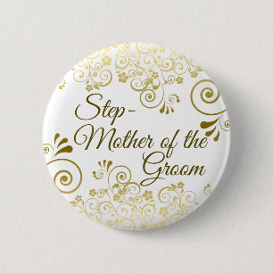 Hochzeitstiefmutter des Groom Gold Filigree Button