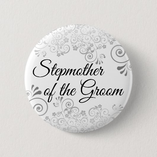 Hochzeitstiefmutter des Groom Silver Filigree Button (Vorderseite)
