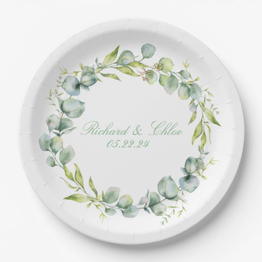 Hochzeitstiefpapier Platte rustikal botanisch Pappteller (Vorderseite)