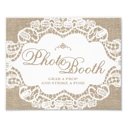 Hochzeitstifte - Burlap & Lace - Foto Booth - (Vorne)