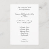 Hochzeitstiftkarte für die Empfängnis Silberdrache Begleitkarte (Rückseite)