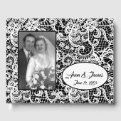 Hochzeitstil auf Schwarz mit Foto Gästebuch (Vorderseite)