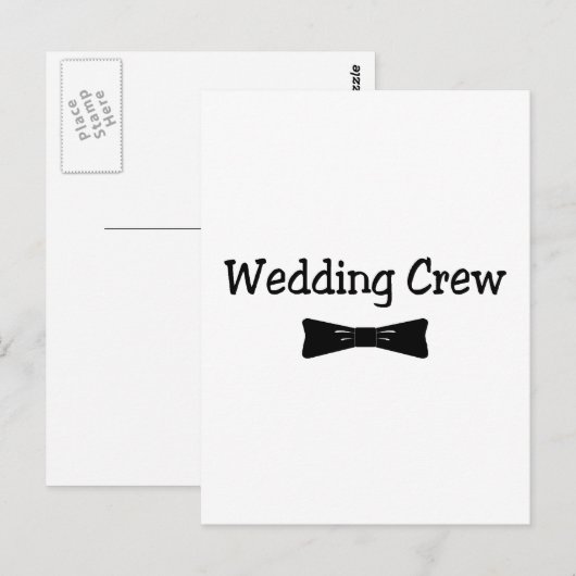 Hochzeitstil-Crew Bowtie Postkarte (Vorne/Hinten)