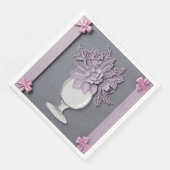 Hochzeitstil Lila Vase AI Kunst Serviette (Ecke)