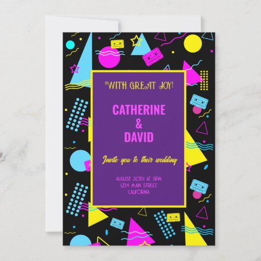 Hochzeitstil-Retro-Feier Einladung (Vorderseite)