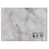 Hochzeitstil-Rose-Gold-Imitate-Marmor Schneidebrett (Vorderseite)