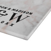 Hochzeitstil-Rose-Gold-Imitate-Marmor Schneidebrett (Ecke)