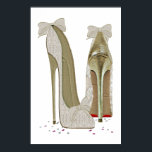 Hochzeitstiletto High Heels Art Poster<br><div class="desc">Spitze und Bögen für einen Besondere Anlass</div>