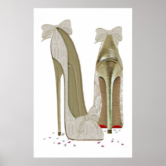 Hochzeitstiletto High Heels Art Poster