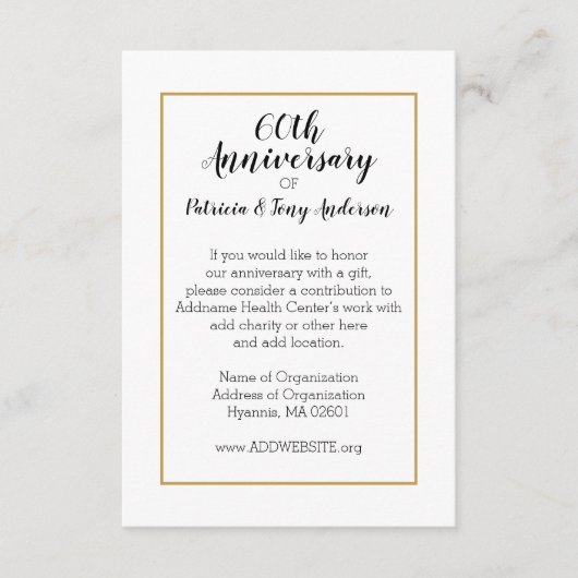 Hochzeitstipendium Begleitkarte (Vorderseite)