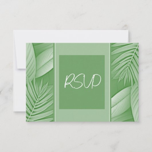 Hochzeitstipendium RSVP Response Card Tropical Gre (Vorderseite)