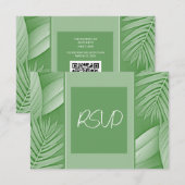 Hochzeitstipendium RSVP Response Card Tropical Gre Karte (Vorne/Hinten)