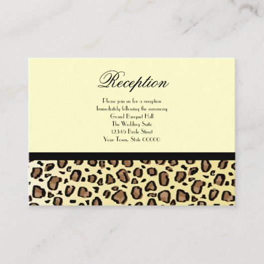 Hochzeitstippkarten Leopard Print Begleitkarte (Vorderseite)
