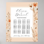 Hochzeitstisch 12 Bohemische Boho Florals Poster (Vorne)