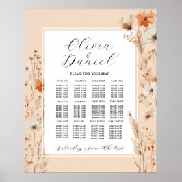 Hochzeitstisch 12 Bohemische Boho Florals Poster