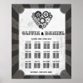 Hochzeitstisch 12 Steampunk-Hochzeitsherzen Poster (Vorne)