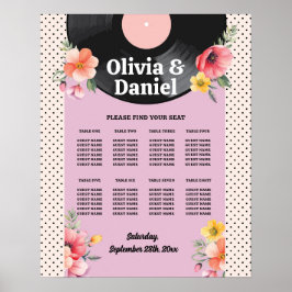 Hochzeitstisch 8 Platten Florals der 50er Jahre Poster