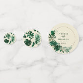 Hochzeitstisch aus tropischem Leaf Konfetti (Vorderseiten)