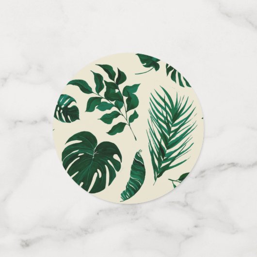 Hochzeitstisch aus tropischem Leaf Konfetti (Klein Vorderseite)