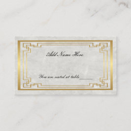 Hochzeitstisch aus weißem Marmor mit geometrischem Platzkarte