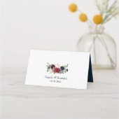 Hochzeitstisch der Blush Navy Platzkarte (Rückseite)