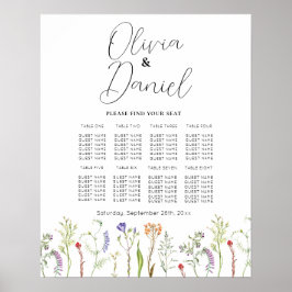 Hochzeitstisch für 8 Wildblumen Blumenbeete Poster