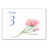 Hochzeitstisch für Aquarellfarben Rosa Blumenrahme Tischnummer (Rückseite)