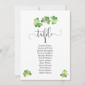 Hochzeitstisch für irisches Kleeblatt, Sitzkarte Einladung (Vorderseite)