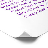 Hochzeitstisch für lila Kranke Poster (Ecke)