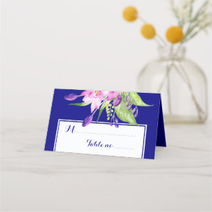 Hochzeitstisch für lila Pflaume Platzkarte