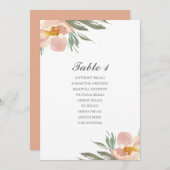 Hochzeitstisch für Wasserfarben-Blume Einladung (Vorne/Hinten)