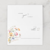 Hochzeitstisch für Wasserfarben-Wildblume Platzkarte (Außenseite Aufgefaltet)