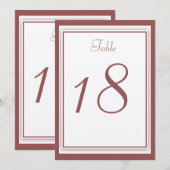 Hochzeitstisch-Karten mit Marsala-Motiv Einladung (Vorne/Hinten)