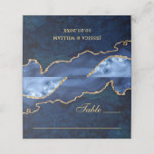 Hochzeitstisch mit moderner Goldnacht Platzkarte (Außenseite Aufgefaltet)