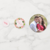 Hochzeitstisch mit moderner Rosa Wasserfarbe Konfetti (Rückseiten)