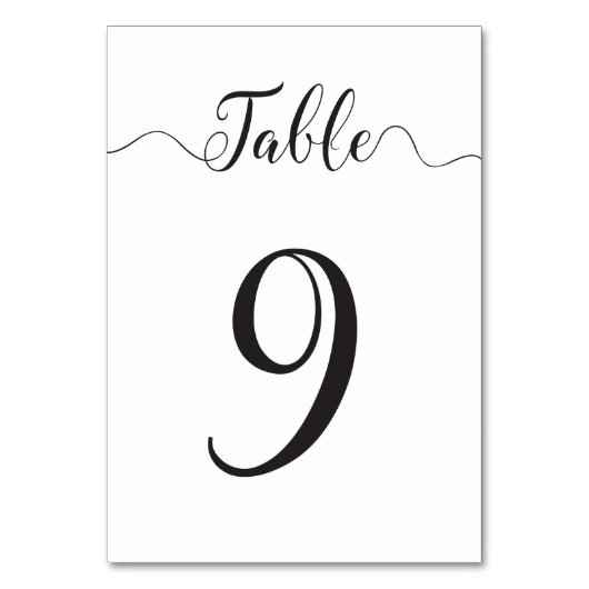 Hochzeitstisch Nummer 9 Tischkarte Tischnummer (Vorderseite)