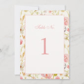 Hochzeitstisch-Nummer im Vintage-Blumenmuster (Vorderseite)