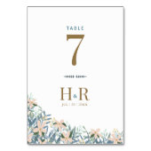 Hochzeitstisch-Nummer Initialen Datum Wilde Blumen Tischnummer (Vorderseite)