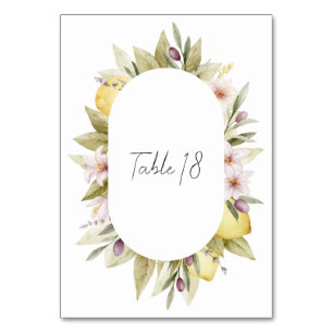 Hochzeitstisch-Nummer Olivenhain Tischnummer